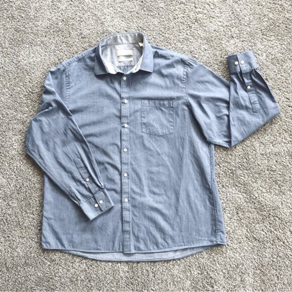 Michael Kors striped dress shirt with long sleeves. Men's size 17 34/35 - Picture 5 of 12